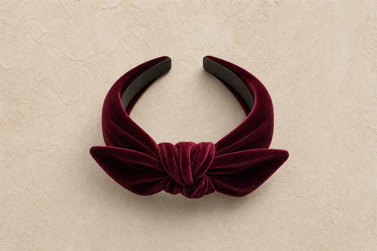 Iconique Bandeau Cheveux Noué Velours Signature