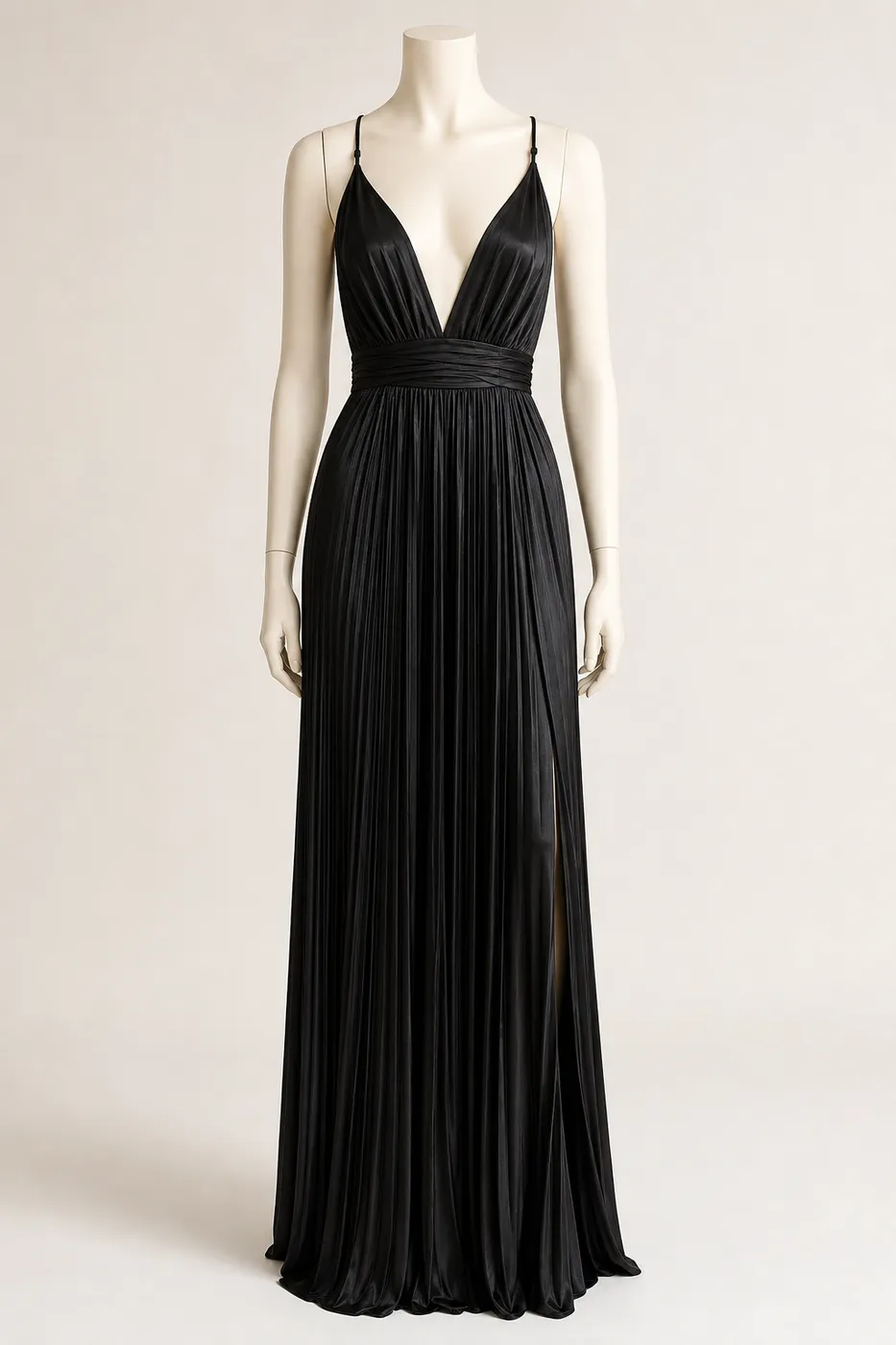 Robe Longue en Satin Plissé N°03