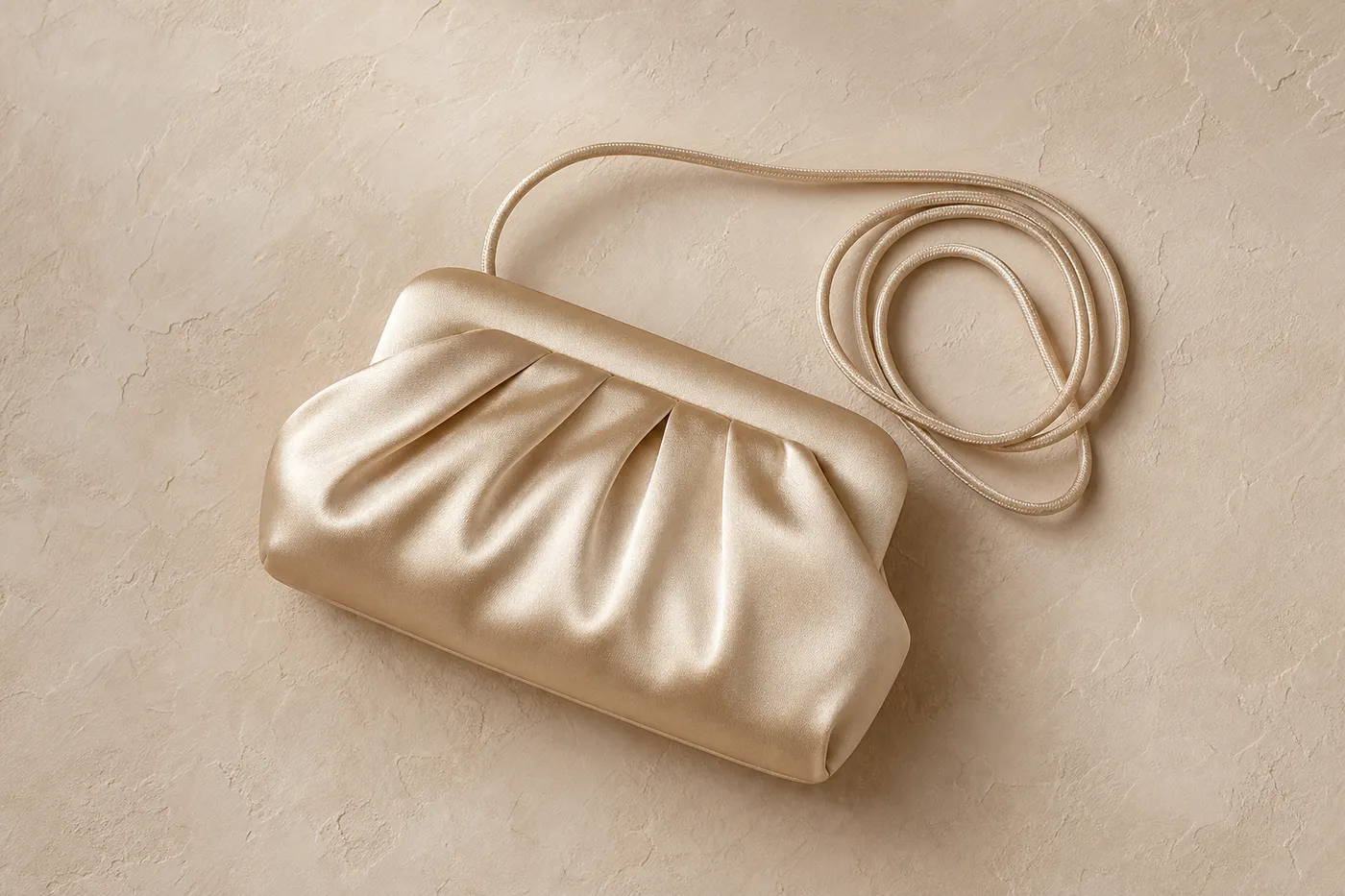 Édition Sac Pochette Cordon Satin Signature